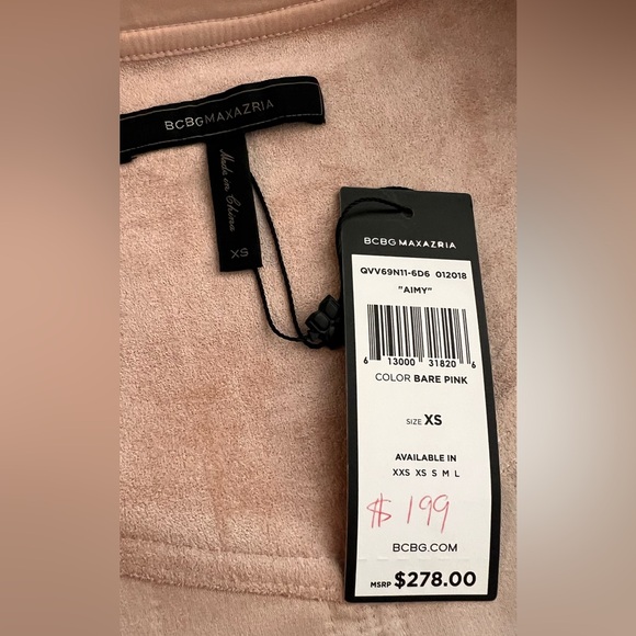 BCBGMaxAzria Blush Midi Dress with 3/4 Sleeves - Picture 9 of 12